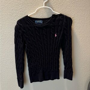 Girls Ralph Lauren Cable Knit Cotton Sweater